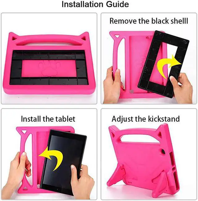 Alt view image 7 of 7 - Fire 7 Tablet Case,Kindle Fire 7 Case,Fire Tablet 7 Case for Kids - Kids Shock Proof Protective Cover Case for  Fire 7 Tablet (Compatible with 2019&2015&2017 Release)