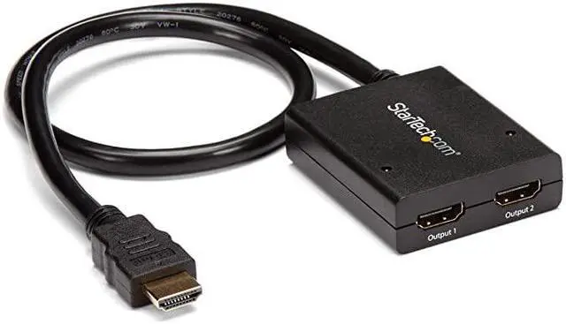Main image of com 4K HDMI Splitter 1 In 2 Out - 4K 30Hz HDMI 1.4 2 Port Video Splitter Box -with high speed HDMI cable, USB power cable - Black (ST122HD4KU)