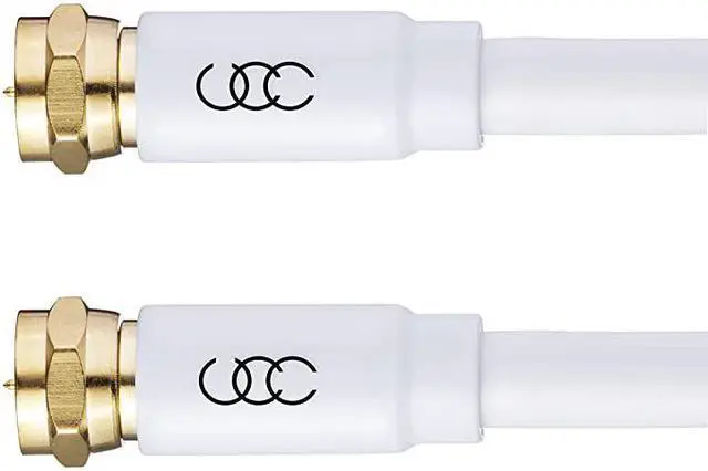 Alt view image 5 of 5 - Cable Triple Shielded CL3 inWall Rated Gold Plated Connectors 12ft RG6 Digital Audio Video with Male F Connector Pin 12 Feet