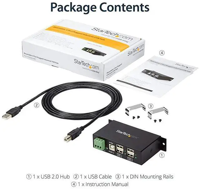 Alt view image 6 of 7 - com 4Port Industrial USB 20 Hub with ESD Protection Mountable Multiport Hub ST4200USBM