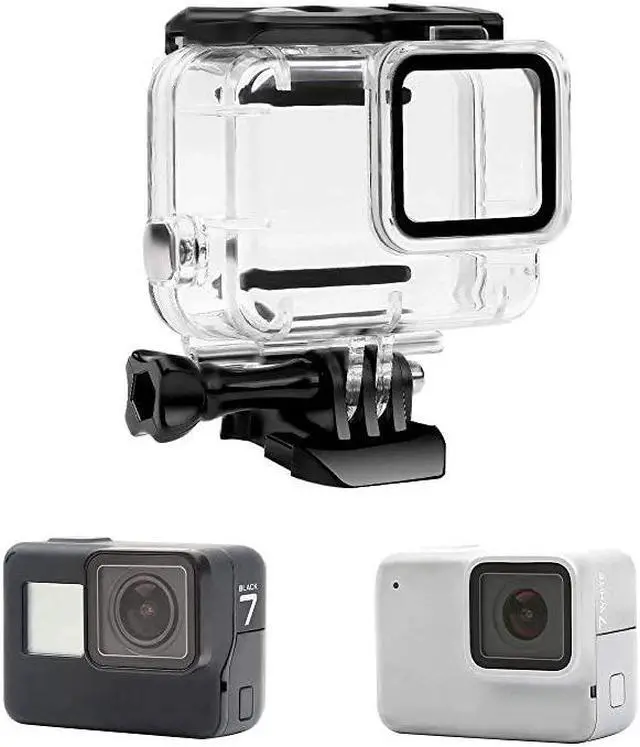 Alt view image 2 of 6 - Waterproof Housing Case for GoPro Hero 7 White Silver Protective 45m Underwater Dive Case Shell with Bracket Accessories for Go Pro Hero7 Action Camera