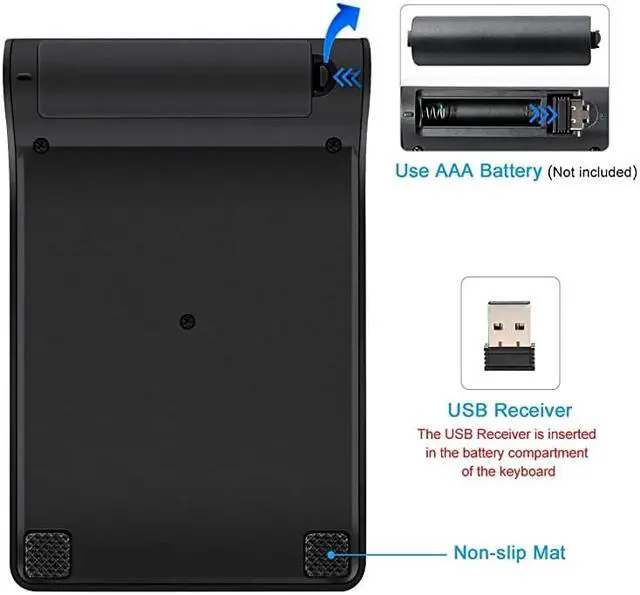 Alt view image 6 of 7 - Wireless Numeric Keypad  Mini 24G 18 Keys Number Pad Portable Silent Financial Accounting Numeric Keypad Keyboard Extensions with Wireless Mouse for Laptop PC Desktop NotebookBlack