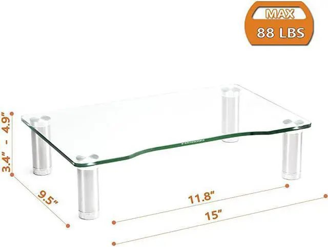 Alt view image 3 of 7 - Pack Computer Monitor Riser with Height Adjustable Multi Media Desktop Stand for Flat Screen LCD LED TV LaptopNotebookXbox One