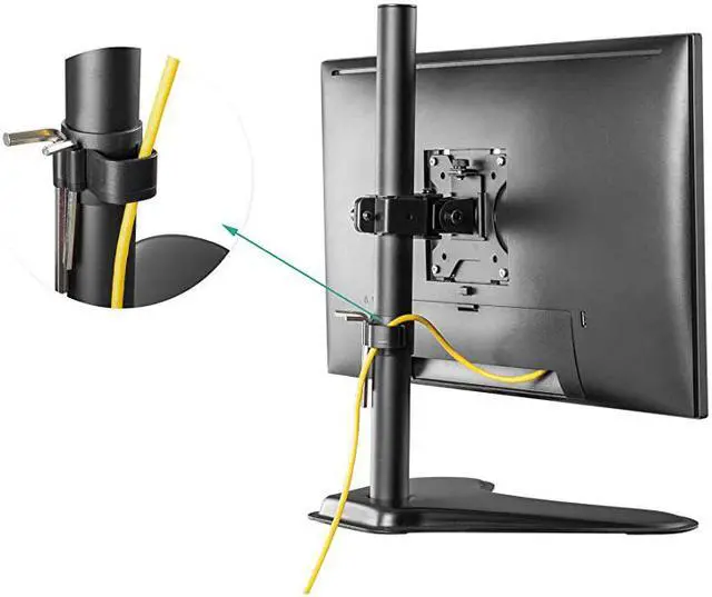 Alt view image 6 of 7 - Free Standing Single LCD Monitor Fully Adjustable Desk Mount Fits 1 Screen up to 32 inch 176 lbs Weight Capacity MF001 Black