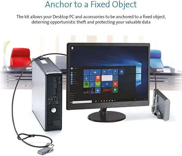 Alt view image 3 of 7 - Desktop Peripherals Locking Kit 20 Black K64424WW