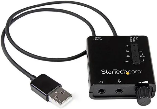 Main image of com USB Sound Card w SPDIF Digital Audio Stereo Mic External Sound Card for Laptop or PC SPDIF Output ICUSBAUDIO2DBlack