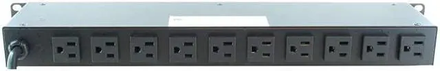 Alt view image 7 of 7 - MS2015 20 Outlet 19 Inch Wide Rack Mount Power Strip Distribution Unit PDU 15 Amp 120V15A 15ft Power Cord 1U Rackmount