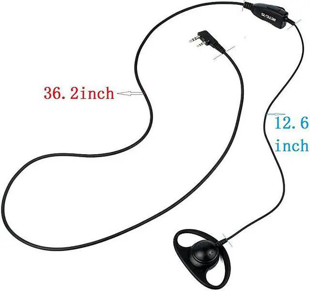 Alt view image 2 of 7 - Case of 10 Walkie Talkies Earpiece with Mic 2 Pin DType Headset for Baofeng UV5R BF888S  H777 RT22 RT27 RT5R Kenwood 2 Way Radios