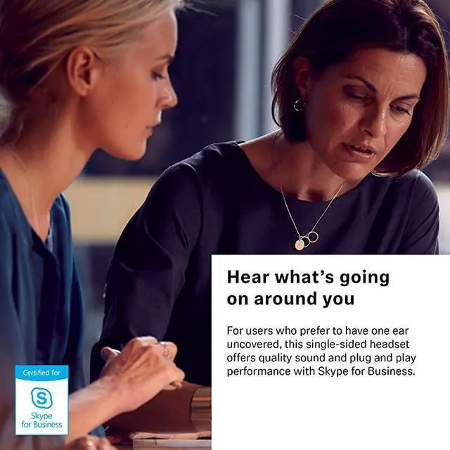 Alt view image 3 of 6 - SC 30 USB ML 504546 SingleSided Business Headset | For Skype for Business | with HD Sound NoiseCancelling Microphone USB Connector Black