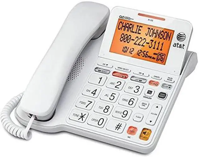 Alt view image 3 of 4 - CL4940 Corded Standard Phone with Answering System and Backlit Display White
