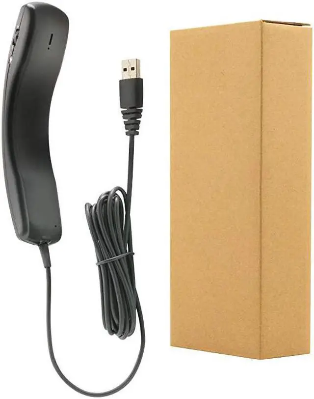 Alt view image 7 of 7 - Wired Portable USB Handset Plug and Play with 2 Meter Long Cable for Softphone Retro Style Lightweight 78g Volume Control Microphone Mute for Skype Voip Office Desktop PC Laptop Call Center