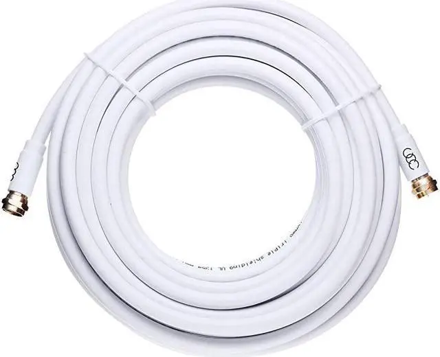 Alt view image 4 of 5 - Cable Triple Shielded CL3 inWall Rated Gold Plated Connectors 12ft RG6 Digital Audio Video with Male F Connector Pin 12 Feet