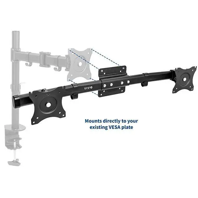 Alt view image 4 of 7 - Dual VESA Bracket Adapter Horizontal Assembly Mount for 2 Monitor Screens up to 27 inches MOUNTVW02A