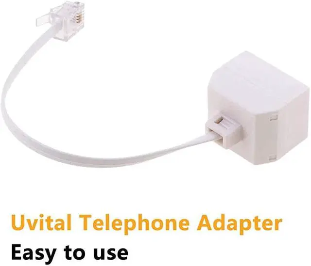 Alt view image 5 of 6 - RJ11 Male to Dual Female 6P4C Splitter Converter Cable Male to 2 Female Separator Cord RJ11 6P4C Telephone Wall Adaptor for Landline2 Pack