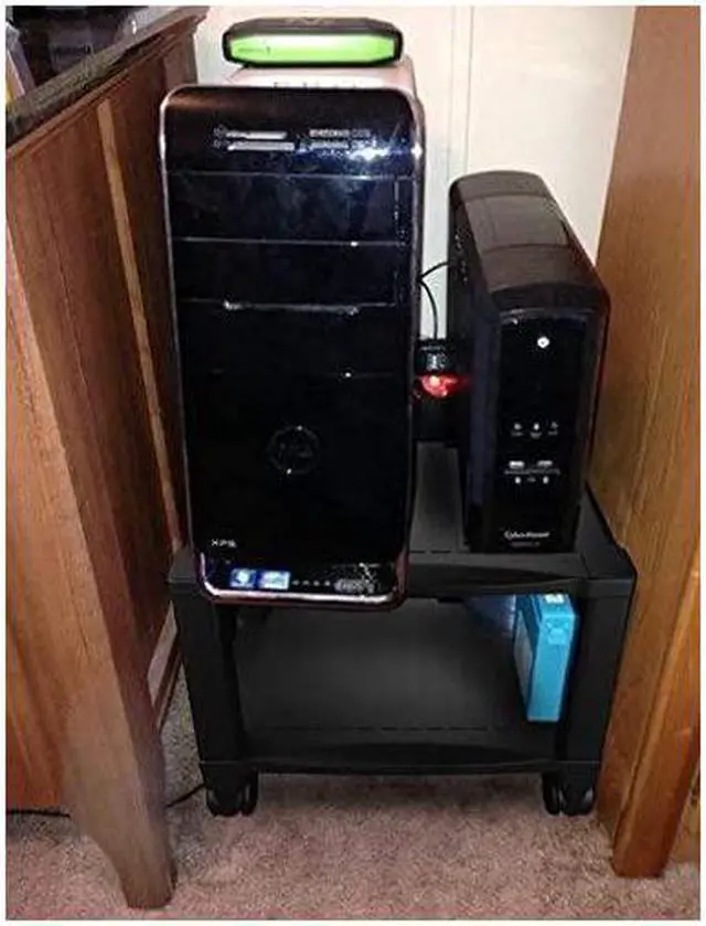 Alt view image 4 of 6 - Printer Stand2Tier Under Desk Table for Fax Scanner Printer Office SuppliesCompact and Mobile with Wheels for Portable Storage