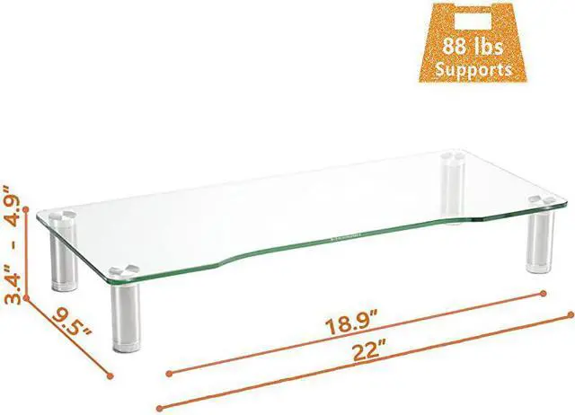 Alt view image 6 of 7 - Pack Computer Monitor Riser with Height Adjustable Multi Media Desktop Stand for Flat Screen LCD LED TV LaptopNotebookXbox OneHD01T01