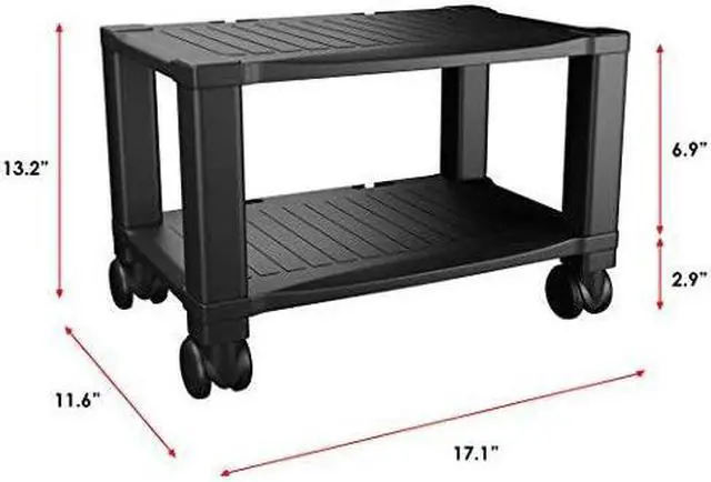 Alt view image 6 of 6 - Printer Stand2Tier Under Desk Table for Fax Scanner Printer Office SuppliesCompact and Mobile with Wheels for Portable Storage