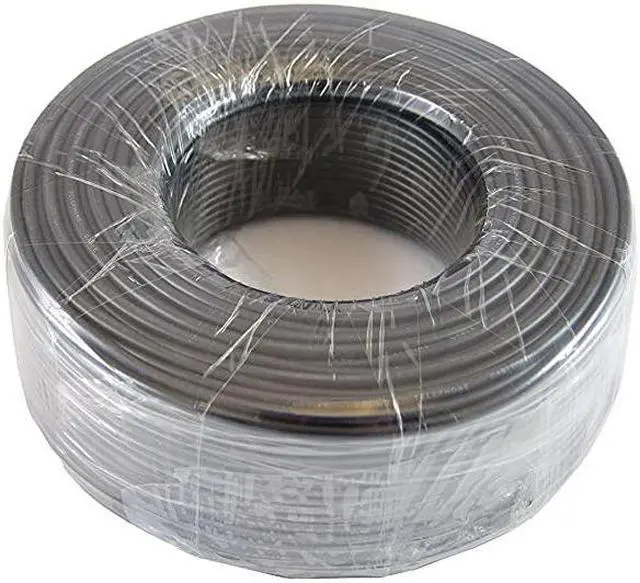 Alt view image 4 of 4 - Cable 300ft Rounded Black Roll 100 M 328 ft Long 4x104 26 AWG Gauge Solid Wire RJ11 4P4C Round TeleCord Line Extension Bulk Rool Reel Compatible with RJ 11 Crimp End Connector Jack