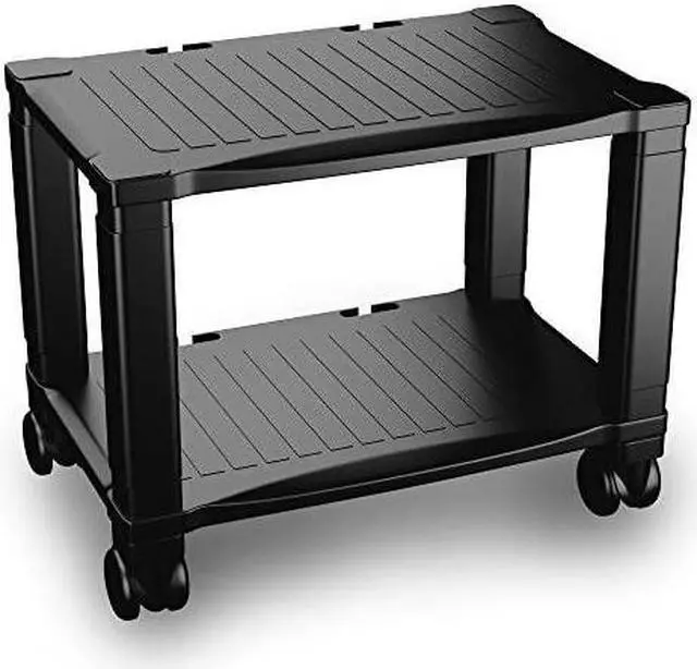 Main image of Printer Stand2Tier Under Desk Table for Fax Scanner Printer Office SuppliesCompact and Mobile with Wheels for Portable Storage