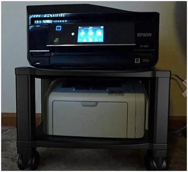 Alt view image 3 of 6 - Printer Stand2Tier Under Desk Table for Fax Scanner Printer Office SuppliesCompact and Mobile with Wheels for Portable Storage