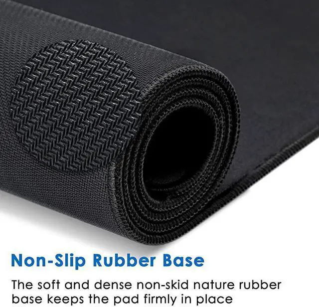 Alt view image 5 of 6 - Extended Gaming Mouse Pad with Stitched Edges Large Mousepad with PremiumTextured Cloth NonSlip Rubber Base Waterproof Keyboard Pad Desk Mat for Gamer Office Home 315 x 118 in Black