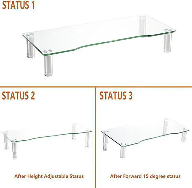 Alt view image 4 of 7 - Pack Computer Monitor Riser with Height Adjustable Multi Media Desktop Stand for Flat Screen LCD LED TV LaptopNotebookXbox OneHD01T01
