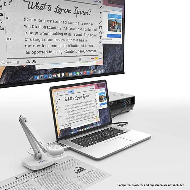 Alt view image 6 of 6 - INS1 Tiny 8MP USB Document Camera with AutoFocus and LED Supplemental Light Excellent for Distance Education and Web Conferencing