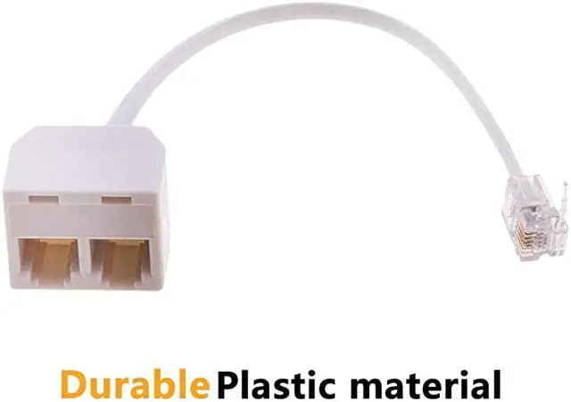Alt view image 4 of 6 - RJ11 Male to Dual Female 6P4C Splitter Converter Cable Male to 2 Female Separator Cord RJ11 6P4C Telephone Wall Adaptor for Landline2 Pack