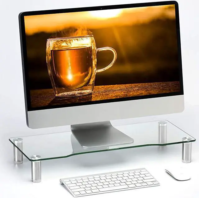 Alt view image 5 of 7 - Pack Computer Monitor Riser with Height Adjustable Multi Media Desktop Stand for Flat Screen LCD LED TV LaptopNotebookXbox OneHD01T01