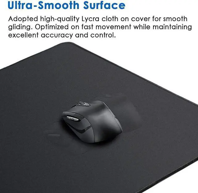 Alt view image 2 of 6 - Extended Gaming Mouse Pad with Stitched Edges Large Mousepad with PremiumTextured Cloth NonSlip Rubber Base Waterproof Keyboard Pad Desk Mat for Gamer Office Home 315 x 118 in Black