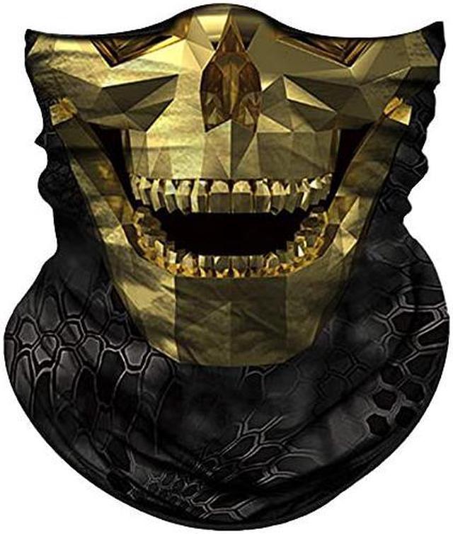 Optage Bevidst eksplosion Face Mask Half Sun Dust Wind Protection Durable Tube Face Mask Bandana  Skull Skeleton Face Mask for Men Women Bike Riding Motorcycle Fishing  Cycling Skull Geometry Gold Face Open Mouth Fitness Accessories -