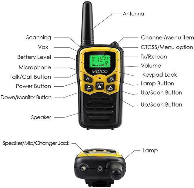 Alt view image 3 of 7 - Talkies Long Range for Adults TwoWay Radios Up to 5 Miles in Open Fields 22 Channels FRSGMRS VOX Scan LCD Display with LED Flashlight Ideal for Field Survival Biking Hiking Camping 4 Pack