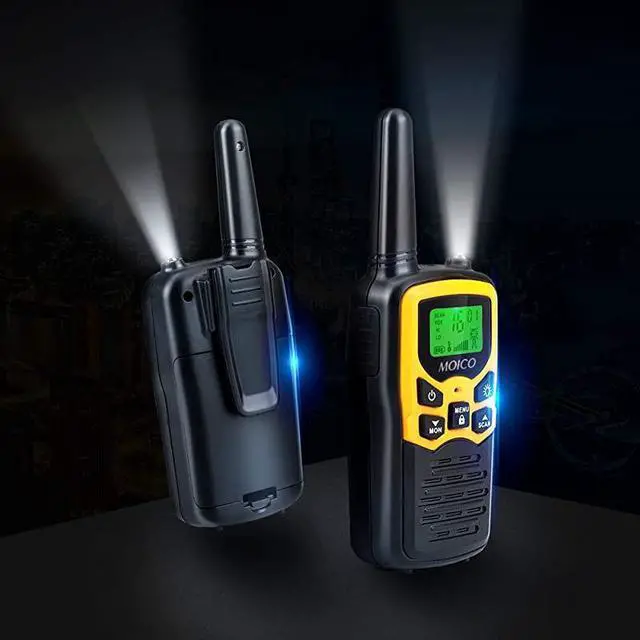 Alt view image 4 of 7 - Talkies Long Range for Adults TwoWay Radios Up to 5 Miles in Open Fields 22 Channels FRSGMRS VOX Scan LCD Display with LED Flashlight Ideal for Field Survival Biking Hiking Camping 4 Pack