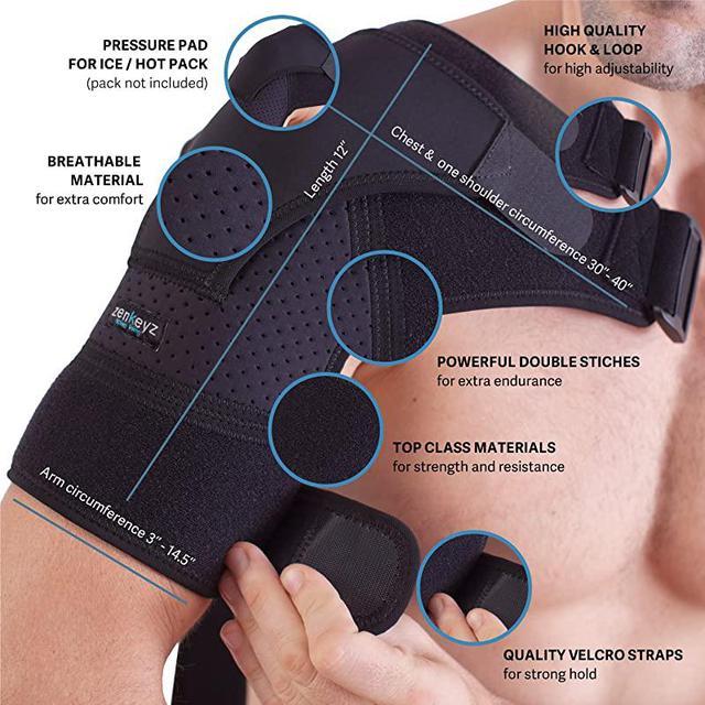 Shoulder Brace for Men Women - for Torn Rotator Cuff Support,Tendonitis,  Dislocation, Bursitis, Neoprene Shoulder Compression Sleeve Wrap by Zenkeyz  (Black, XS) : : Health & Personal Care