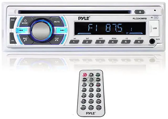 Alt view image 2 of 5 - Boat Bluetooth Marine Stereo Receiver Marine Head Unit Din Single Stereo Speaker Receiver Wireless Music StreamingHandsFree CallingCD PlayerMP3USBAUX marine AM FM Radio  PLCD43MRB
