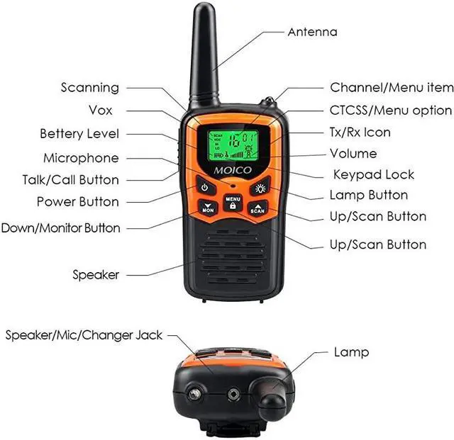 Alt view image 3 of 6 - Talkies Long Range for Adults TwoWay Radios Up to 5 Miles in Open Fields 22 Channels FRSGMRS VOX Scan LCD Display with LED Flashlight Ideal for Field Survival Biking Hiking Camping