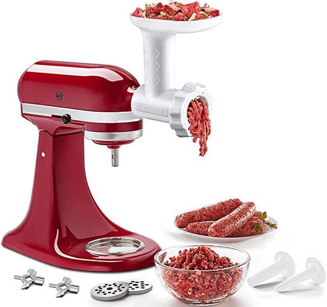 Meat Grinder Attachments for KitchenAid Stand Mixers Durable Meat Grinder  Sausage Stuffer Attachment Compatible with All KitchenAid Stand Mixers  includes 2 Sausage Stuffer Tubes White 