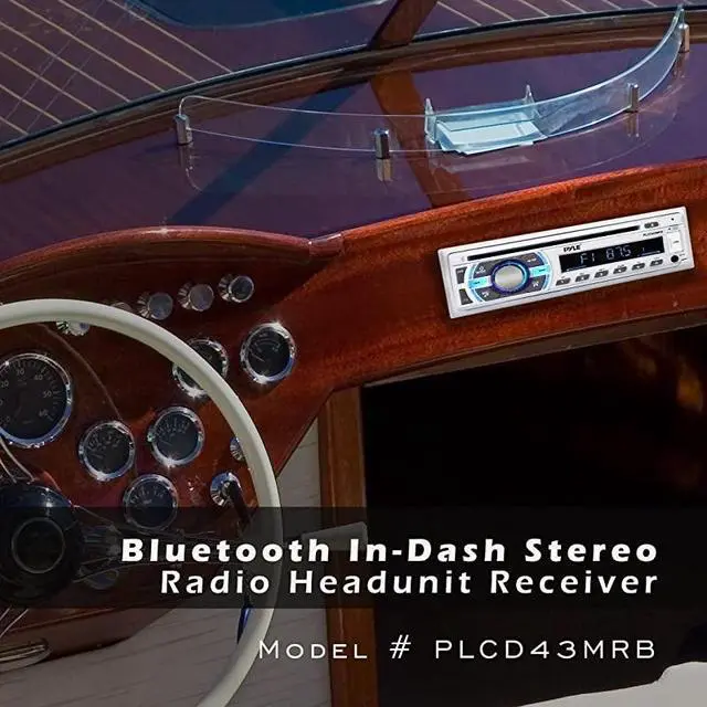 Alt view image 5 of 5 - Boat Bluetooth Marine Stereo Receiver Marine Head Unit Din Single Stereo Speaker Receiver Wireless Music StreamingHandsFree CallingCD PlayerMP3USBAUX marine AM FM Radio  PLCD43MRB