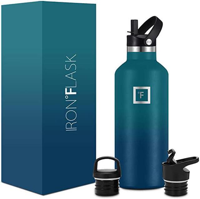 Iron Flask Sports Water Bottle - 18 Oz, 3 Lids (Straw Lid), Leak Proof,  Vacuum Insulated Stainless Steel, Double Walled, Thermo