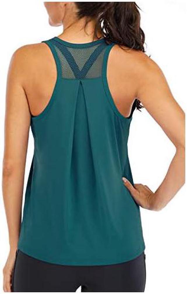 Workout Tops for Women Loose fit Racerback Tank Tops for Women Mesh  Backless Muscle Tank Running Tank Tops Workout Tank Tops for Women Yoga Tops  Athletic Exercise Gym Tops Teal XL 