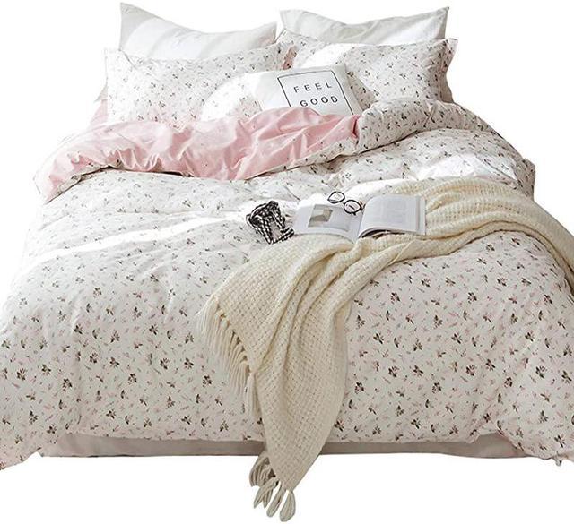 Great Choice Products Floral Duvet Cover Set Twin, Flower Kids Duvet Cover Twin with Zipper Closure, Girls Bedding Set for All Season, Breathable