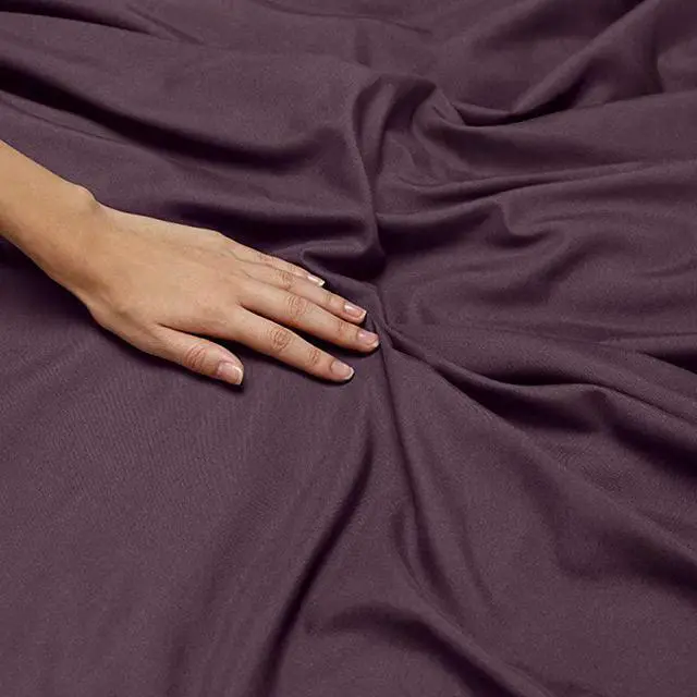 Alt view image 6 of 7 - Deep Pocket King Sheets King Size Bed Sheets with Fitted and Flat Sheet Pillow Cases Extra Soft Microfiber Bedsheet Set with Deep Pockets for King Sized Mattress Purple Eggplant