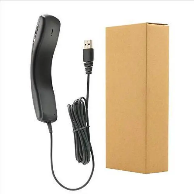 Alt view image 7 of 7 - Wired Portable USB Handset Plug and Play with 2 Meter Long Cable for Softphone Retro Style Lightweight 78g Volume Control Microphone Mute for Skype Voip Office Desktop PC Laptop Call Center