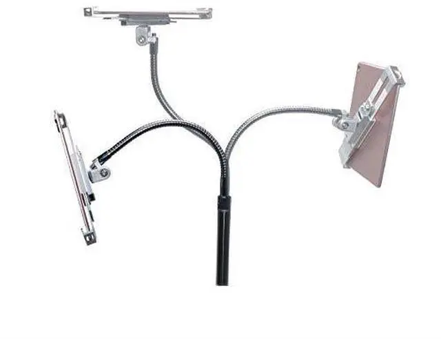 Alt view image 4 of 7 - Floor Stand  Compact Security HeightAdjustable Rotating Tablet Stand with Gooseneck Locking Wheels for 714 TabletsiPad 102Inch 7th Gen iPad Pro 129 Gen 3 iPad Air 3 More