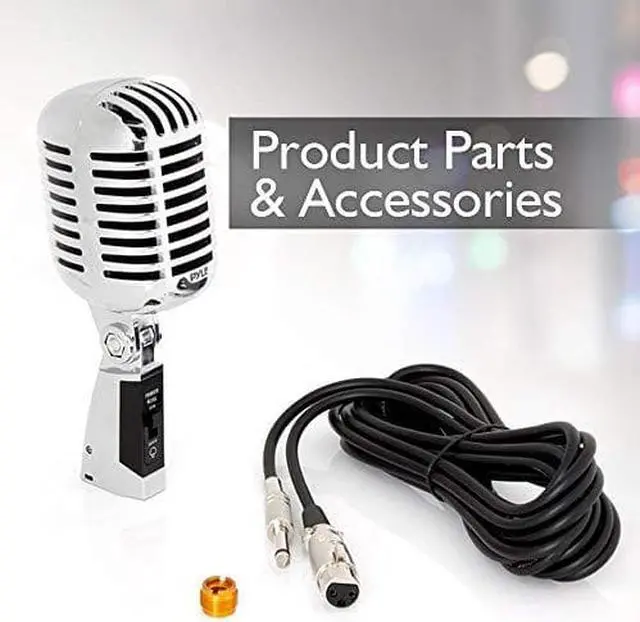 Alt view image 7 of 7 - Classic Retro Dynamic Vocal Microphone Old Vintage Style Unidirectional Cardioid Mic with XLR Cable Universal Stand Compatible Live Performance In Studio Recording  Pro PDMICR42SL Silver