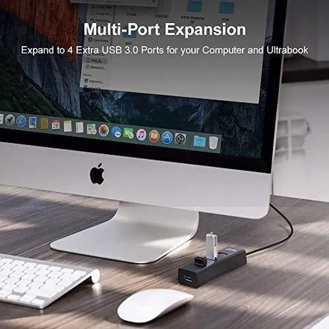 Alt view image 3 of 7 - 4Port USB 30 Hub Long Cable 48inch with Micro USB Charging Port Fast Data Transfer USB Hub Extender Extension Connector Compatible Windows PC Mac Surface Pro Laptop Printer 4FT Black