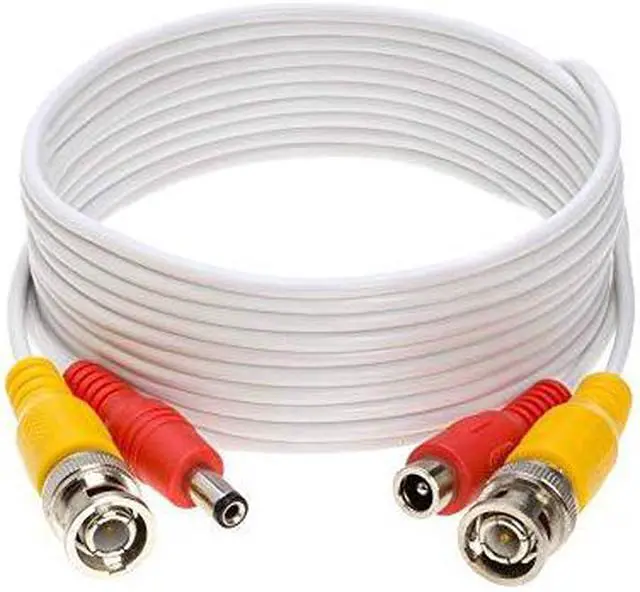 Alt view image 4 of 4 - White Premade BNC Video Power CableWire for Security Camera CCTV DVR Surveillance System Plug Play White 30