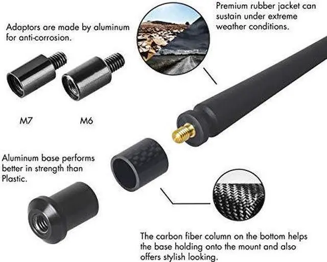 Alt view image 4 of 7 - Antenna Compatible with Chevy Silverado GMC SierraDenali | 7 inches Flexible Rubber Antenna Replacement | Designed for Optimized FMAM Reception