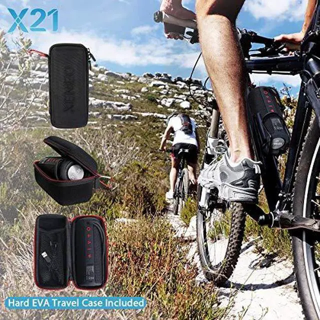 Alt view image 5 of 7 - X21 Portable Outdoor Wireless Bluetooth Speaker Waterproof with FM Radio Micro SD Card Slot AUX TWS for Shower Hard Travel Case Included