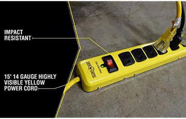 Alt view image 6 of 7 - 5138N 5138 Metal Surge Protector Strip with 6 Outlets and 15 Foot Cord
